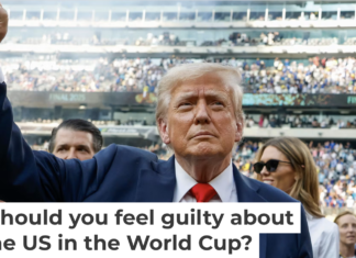 President Donald Trump appears at a FIFA Club World Cup 2025 match at New Jersey’s MetLife Stadium on July 13, 2025, with FIFA president Gianni Infantino standing to the right. Eva Marie Uzcategui/FIFA via Getty Images